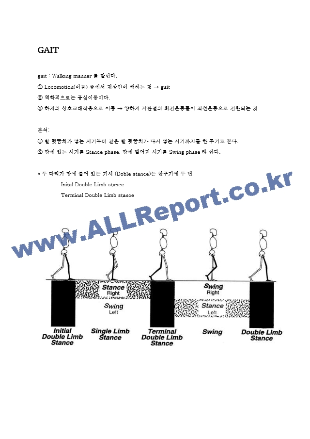 보행 gait : Walking manner기타레포트